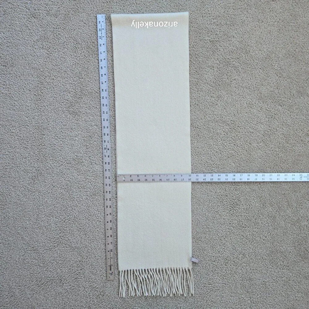 NWOT Nordstrom Cashmere Ivory Woven Fringe Scarf